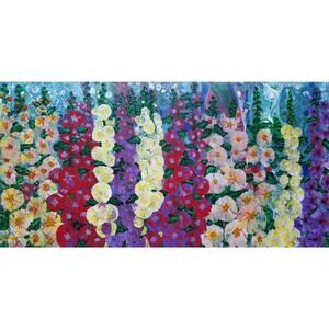 Art Print my Original Work 11" x 14" "Hollyhocks" Acid Free Heavy Card Stock